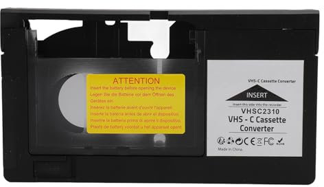Adattatore per Cassette per Videocamere, Riproduzione e Registrazione Motorizzate Convertitore Nastro VHS-C, Controllo a un Tasto, Compatibile con Nastri S-VHS-C e S-VHS, per