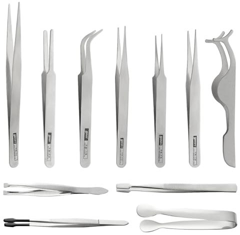 REJOECE - Pinzas de precisión ESD antiestáticas de acero inoxidable para modelado, reparación electrónica,pinzas, laboratorio, fabricación de joyas