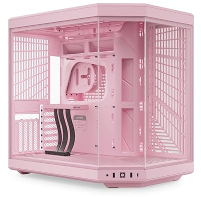 HYTE Y70 Mid-Tower ATX Gaming PC Desktop Case - Panoramic Tempered Glass - Dual Chamber - High Airflow Chassis - PCIE 4.0 Riser Cable Included - New Modern Aesthetic - Strawberry Milk (Pink)