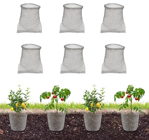 Gekufa Wühlmauskorb 6 Stück, Wurzelschutzkörbe aus Edelstahl, 15 × 28 cm | Flexible Pflanzkörbe für Blumen, Gemüse, Kräuter, Zwiebelpflanzen und junge Obstbaumsetzlinge