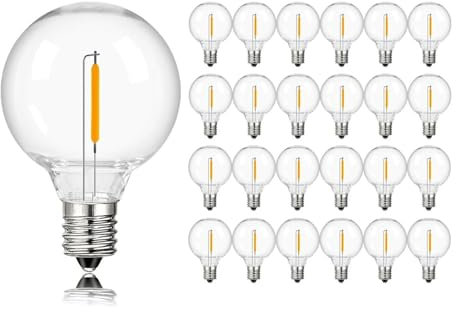 PFHSKLCWY Bombilla Bombillas LED de 3V G40 Shatterproof E12 Base White cálido 2700K Bombilla de Globo de reemplazo de bajo Voltaje for luz de Cuerda Solar Iluminación