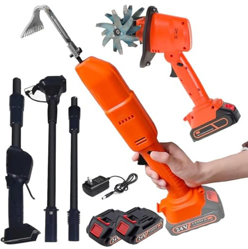 Mini coltivatore elettrico da giardino senza fili, mini coltivatore portatile e diserbo con batterie per una preparazione efficace del terreno e taglio dell'erba
