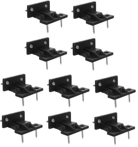 Amosfun 10 Pezzi Connettore del gabinetto supporti angolari per cassetti connettore giunto controsoffitto connettori per mobili reggimensola armadio connettore di giunzione plastica Nero