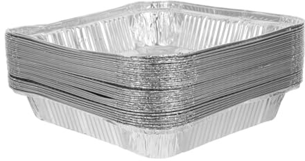 Amosfun 30pezzi Teglia Da Forno Usa e Getta Quadrata in Alluminio Teglie Monouso Per Alimenti Per Torte Crostate e Quiche Per Uso Domestico e Cottura Rapida
