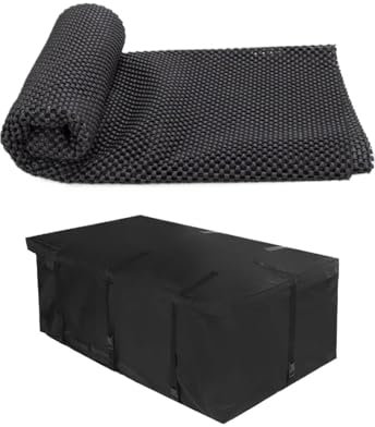 DGHBNP Portapacchi Portapacchi da Tetto con Contenitore Nero, Adatto per Viaggi, SUV, furgoni e Auto. Portapacchi plastica(600D with Mat4)