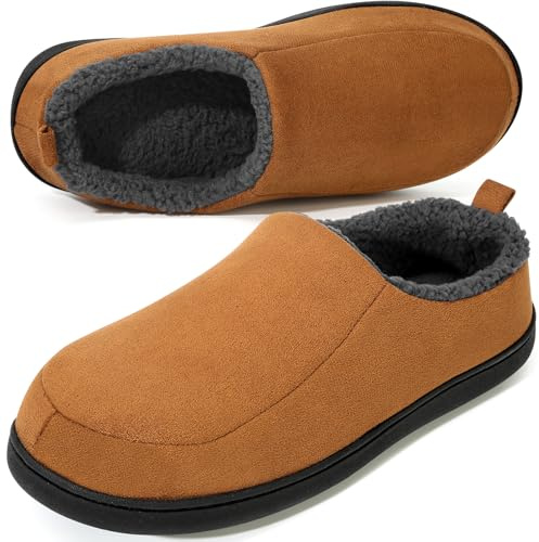 Anmerl Zapatillas para Hombre y Mujer con Espuma Memoria Pantuflas Invierno Cálidas Mocasín Zapatos de Estar por Casa, con Forro Suave de Felpa y Suela de Goma Antideslizante, Interiores y Exteriores