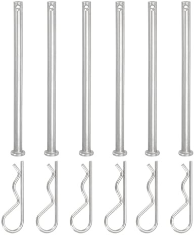 YELARXI 6 Pcs M6x100mm Single Hole Clevis Pin with R Shaped Spring Cotter Pin
