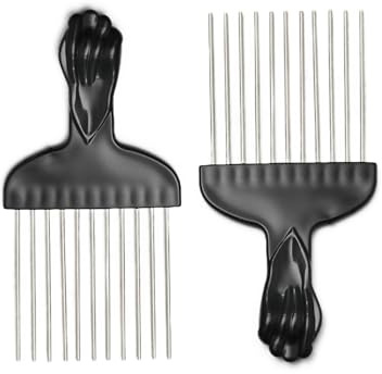 JUKOTA 2 piezas Peine Pelo Rizado,Peinetas Africanas,Peine Hombre,Peine De Pelo Africano,Peines de Peluqueria,Peine De Pelo Afro De Metal, Peine De Pelo De Dientes Anchos, Peine Rizos