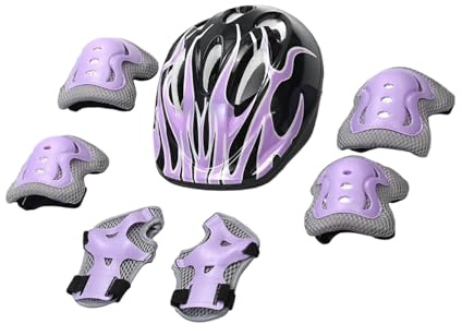 Equipo de protección de patinaje para niños, juego de protección de ciclismo para niños, kit de casco y almohadillas ajustables para béisbol, hockey, patinaje, breakdancing, bicicleta, deportes al