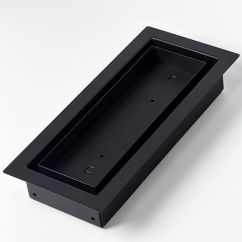 Flush Mount Floor Register 4x10, Fittes Floor Vent Covers Heavy Duty Steel, Decorative Air Vents fits Tile Wood Home Floor Inserts for AC & Heating, Modern Design Black