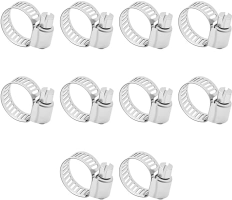 10 Stk Schlauchschellen, Einstellbare 6-12 mm Rohrschellen Edelstahl 304, Schlauchbinder Schlauchklemme Schraubzwingen für die Waschmaschine oder als Gartenschlauch Schellen und Pool Schlauchschellen