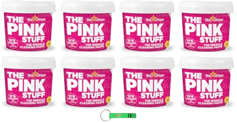 8x The Pink Stuff Mehrzweck-Reinigungspaste/Pasta Detergente entfernt effektiv Schmutz, Fettflecken und vieles mehr 850g + Beni Culinari Kostenloser Schlüsselanhänger