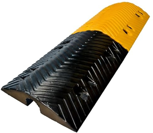 Gobbe Modulari In Gomma, Copertura per Cavi Da Pavimento A 2 Canali, Protezione per Cavi Carrabili per Vialetti In Asfalto, Cemento, Ghiaia, Interni Ed Esterni(7cm)