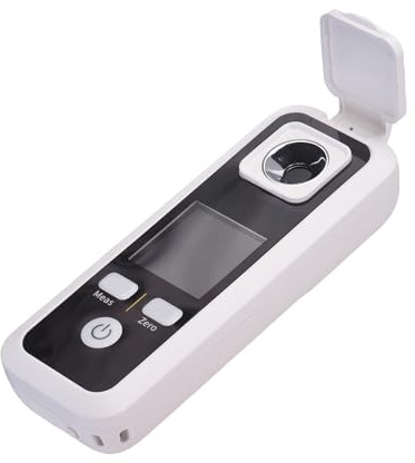 Luocute Digitales Brix-Refraktometer, Zuckergehaltstester mit IPS-Farbbildschirm und Temperatur-Brechungsindex-Anzeige, 0–32 Brix-Bereich, IPX6 Wasserdicht, für Obst, Kaffee, Wein, (JBM-10)