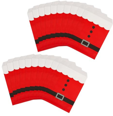 Warmhm 50stücke Weihnachtstüten Geschenktüten für Süßigkeiten Partytüten aus Papiertüten für Weihnachtsartikel Geschenkpapiertüten