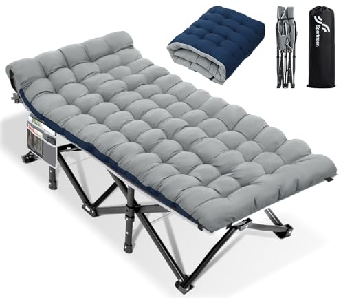 Sportneer Feldbett mit Matratze, Klappbett Breite 81cm Tragfähigkeit 204KG Gästebett Campingbett Feldbett Mit Aufbewahrungstasche für Erwachsene Outdoor Indoor Garten Camping Reisen
