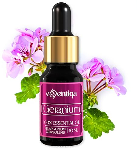 Huile Essentielle Géranium 100% Pure Naturelle 10 ml, hautement concentrée, aromathérapie, idéale pour bougies DIY, savon, cire parfumée, sauna, cosmétiques maison, parfum floral frais