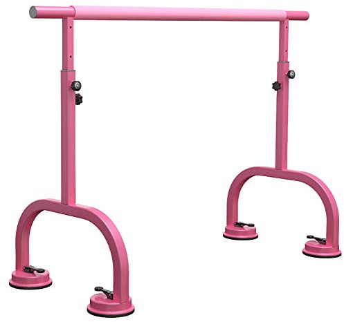 GJGHKLHL Studio-Ballettstange, Mobile Ballettstange, freistehend, höhenverstellbarer Tanzstock, pulverbeschichtete Stahlrohre for Heimtraining, Fitness-Flexibilitätstraining(Pink,2m)