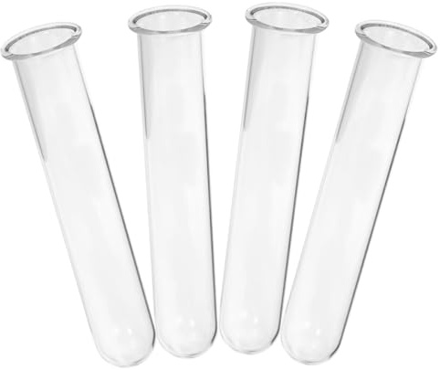 ABOOFAN Kit Propagation Plantes 4 Tubes en Verre Modernes et Visibles, Godet Plastique pour Vase Funéraire, pour Fleurs et Plantes Aériennes en Bureaux ou Dîners