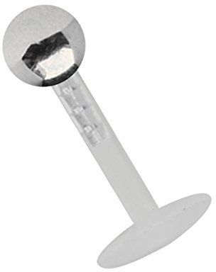 Modern Nature Piercing-Schmuck Lippenpiercing Teflon Labret Stecksystem wählbar in 1,2 oder 1,6 mm Stärke, in 8-12 mm Länge
