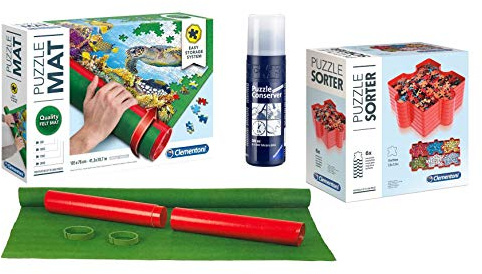 Outletdelocio Pack Puzzle Roll 2000. Tapete Universal para Transportar/Guardar Puzzles + Pegamento/Conserver+ Bandejas portapiezas
