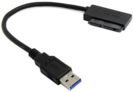 Cablecc USB 3.0 auf Micro SATA 7+9 16 Pin 1,8 Zoll 90 Grad abgewinkelter Festplatten-Treiber SSD Adapterkabel 10 cm