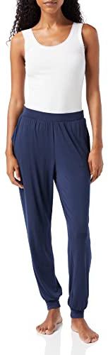Amazon Essentials Pantaloni Pigiama in Jersey Leggero Lavorato a Maglia Stile Jogger, per Relax o da Notte, con Tasche Donna, Blu Marino Slavato, XL