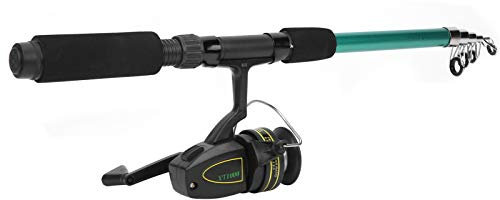 Kombiniertes Set aus Teleskop-Angelrute und -Rolle mit Carbonfaser-Angelrute, Angelrolle, Angelschwimmern, Angelhaken und vielem mehr für Salzwasser und Süßwasser Angel Mit Pose Angelrute Und Zubehör