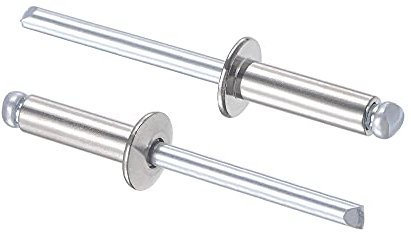 sourcing map 50stk. Blindnieten, 304 Edelstahl Zugnieten Kerndekorationsnieten 5mm Durchmesser 16mm Grifflänge Silberton