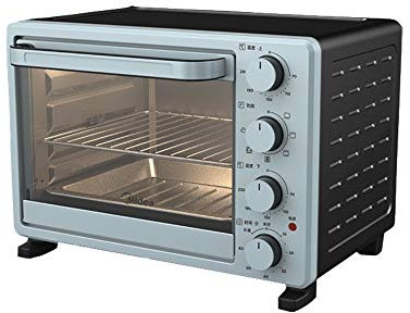 MXXHFC Cooking Professional Mini Horno Azul de 25 litros, Olla arrocera multifunción, Control de Temperatura y Temporizador Ajustables, diseño Curvo Simple, antigolpes Suave y Suave -1600W