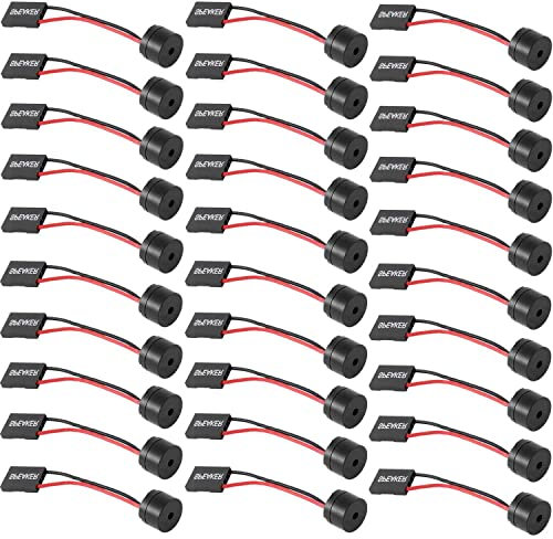 VISSQH Paquete de 30 Electrónico Zumbador,Zumbador de la Alarma de la BIOS del Altavoz piezoeléctrico Interno de la Placa Base de la PC para la Caja de la computadora de Arduino DIY