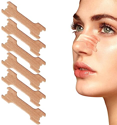 JIEYUCHU Cerotti Nasali 60 Pezzi, Nasali Antirussamento, Cerotti nasali per facilitare la respirazione, Color Pelle, Strisce Nasali per Non Russare, Sportivi, Sonno