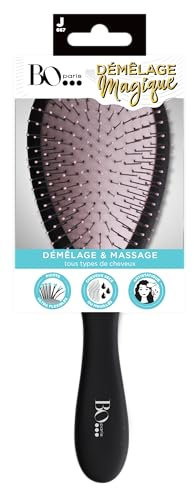 Bo...Paris - Brosse à cheveux démêlage magique - Démêlage & massage - Picots ultra flexibles - Pour tous types de cheveux - Secs ou mouillés - Brosse à cheveux antistatique - Lot de 1