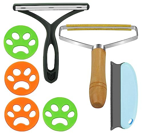 7 Stück Tierhaarentferner Set Fusselentferner Magische Pfoten Fusselbürste Kleiderbürste Katzenhaarentferner für Sweater Woven Coat, Teppich, Strick, tierhaar