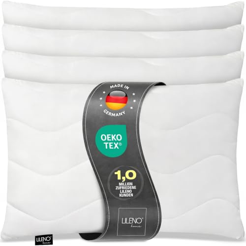 LILENO Home Set med 4 kuddfyllningar, 50 x 70 cm, med dragkedja för soffa, säng, dekorationer, tvättbar upp till 95 °C