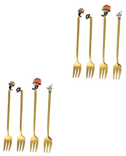 PRETYZOOM Lot de 2 Fourchettes à Dessert en Acier Inoxydable Multi-usages pour Glaces Gâteaux Fruits Maison Restaurant Bar Hôtel Poignée Ergonomique 4 Pièces