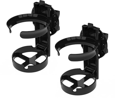 Mobility Cup Holder for Adults 2 Pack - Portable Drink Holder for Wheelchair - Compatible with Walker, Rollator, Transport Chair or Scooter - Easy Install, Removable, Adjustable, Foldable Cup Carrier