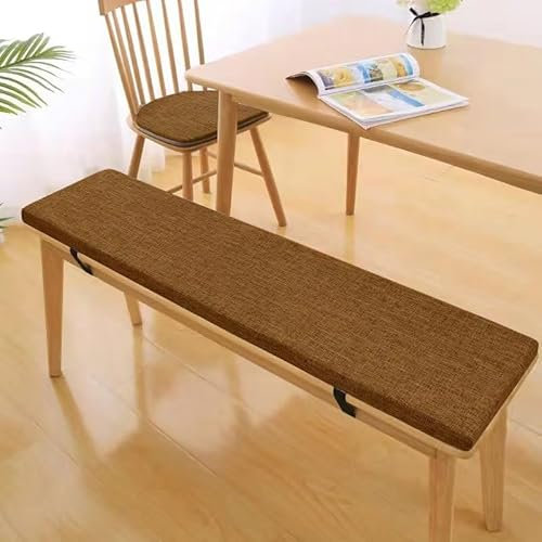 ZOKT Sitzauflage Sitzkissen Bank, Bankkissen Bankauflage, Waschbar Abnehmbarem rutschfeste Stuhlkissen Bankpolster Gartenbank Auflage, Brauner Kaffee, 110×30×3cm