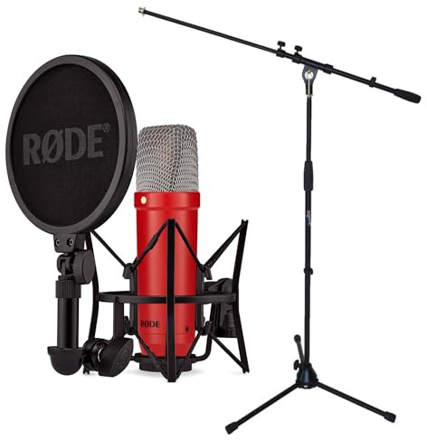 Rode NT1 Signature Red Studio-Mikrofon Rot + keepdrum Mikrofonständer