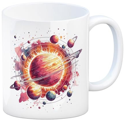 Sonnensystem Planeten Kaffeebecher Entdecke das Sonnensystem Weltraum-Genuss für Astronomie-Fans Sterne und Planeten im Orbit um Ihre Tasse Galaxie-Design
