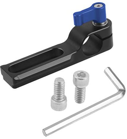 CS PRIORITY Universal Camera Standard Single 15mm Rod NATO Rail Clamp Mount Railblock with 1/4 Screws for DSL Camera Top Handle/Plate/Cage Rig (Upgrade Blue)