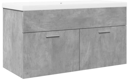 vidaXL Mobile da Bagno con Lavabo Integrato Grigio Cemento, Armadio per lavandino da Bagno, Mobile lavabo da Bagno, Mobile da Bagno, Mobile da Bagno