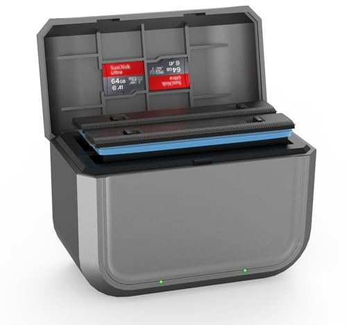 Schnelles Akku-Ladegerät Hub für Insta360 X4 Kamera-Akku, schnelle tragbare 2-Kanal-USB-Typ-C-Ladestation mit Misro SD-Kartensteckplätzen (nur Ladegerät Hub)