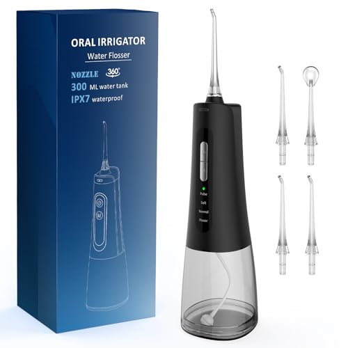 Water Flosser for Teeth Cleaning Cordless Portable Rechargeable Oral lrrigator 4 Modes Powerful Battery Life lPX7 Waterproof for Home & Travel