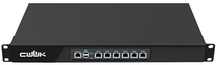 CWWK 1U N305 Firewall Appliance Rackmount, 19” Rack Firewall Hardware mit 6 Ports i226-V 2.5GbE LAN, U1 OPNsense Homelab Server DDR5 Barebone ohne RAM/SSD/OS, HD + VGA Dual Display