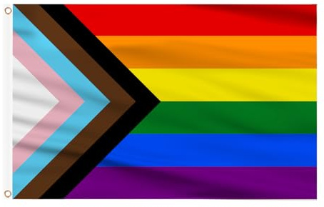 AhfuLife Drapeau Arc-en-Ciel LGBT 90x150cm, 1Pcs Drapeau Gay Pride de Fierté Progressif Double Face avec Œillets Laiton en Polyester pour Pride Day Marche des Fiertés Événement Decor Jardin Bar Masion