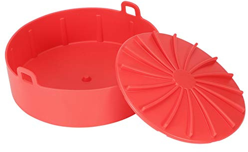 Silicone Grill Pan Air Fring Pot Douleur Pain Pain de gâteau Panier de cuisine (Rouge)