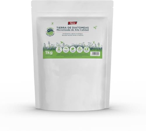 Remi Hogar Tierra de Diatomeas Micronizada 1 kg | 100% Natural, Ecológico | Control de Plagas, Huerto, Jardín, Animales y Gallineros | Apta para Agricultura Ecológica | Ultrafina