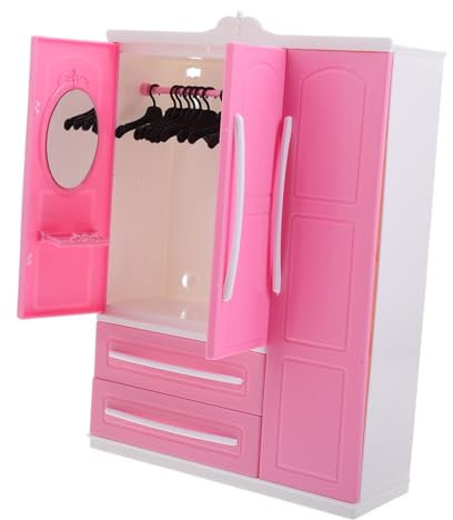 Yardwe Puppenschrank, Möbel, Kleiderschrank, Kleidung, Organizer, Puppenkleiderbügel, Niedliche Puppenhaus-Kleidung, Miniatur-draht-kleiderständer, Kinder-kleiderbügel, Verschiedene