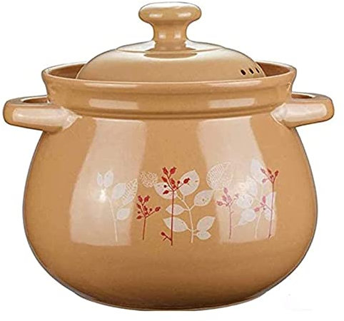 Casseruola in Ceramica con Coperchio, Adatta al Forno, Deliziosa, Ricca di nutrienti, Essenziale per la Cucina - Pentola in Terracotta per Cucinare (Dimensioni: 5,7 l)